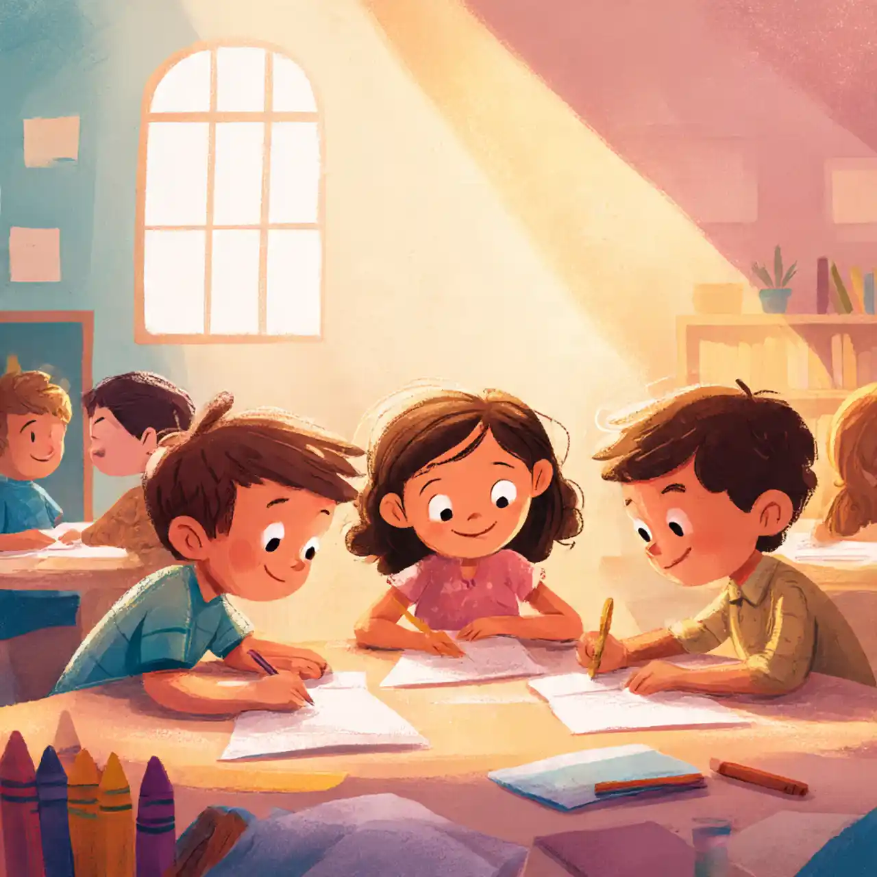 Home 12 kids learning together in a colorful classroom 11 11 2025